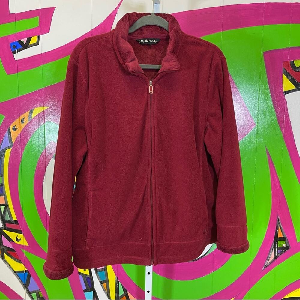 Lady Hathaway, Red Fleece Jacket. Size XL. In excellent condition!